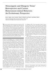 Monozygotic and Dizygotic Twins’ Retrospective and Current Bereavement-related Behaviors: An Evolutionary Perspective